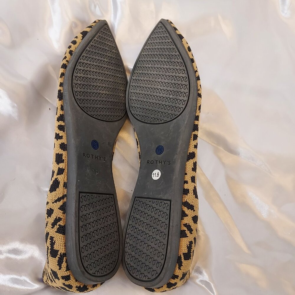 Rothy's The Point Leopard Print Flats Size 11.5 - image 3